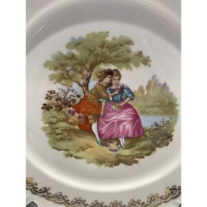 Vintage French Porcelain Plate Fragonard Courting‎ Couple – Véritable Porcelaine